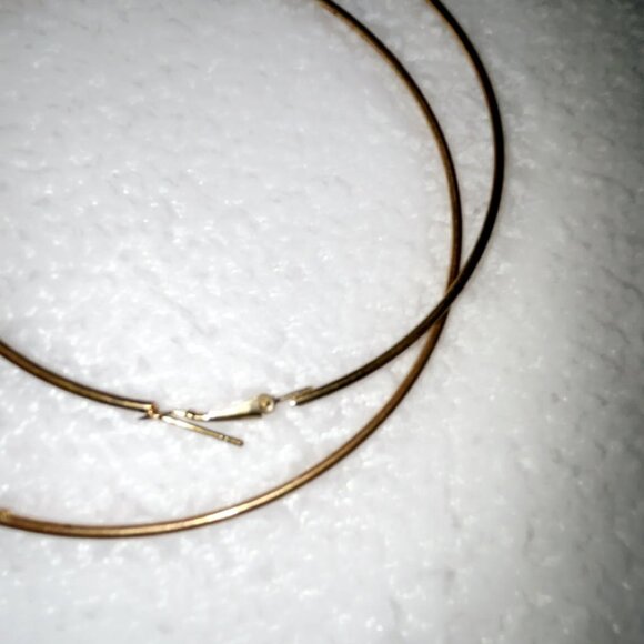 New 100mm Gold Hoop Hearings Never Worn - Picture 3 of 7